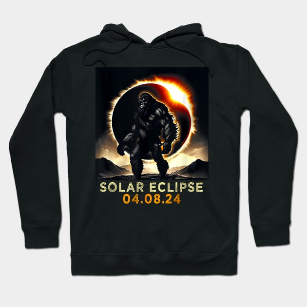 Solar Eclipse 2024 Bigfoot, April 8 2024, Astronomy, Celestial, Eclipse Lover, Eclipse Event 2024 Hoodie by artbyhintze